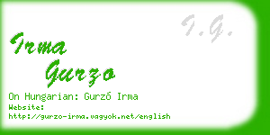 irma gurzo business card